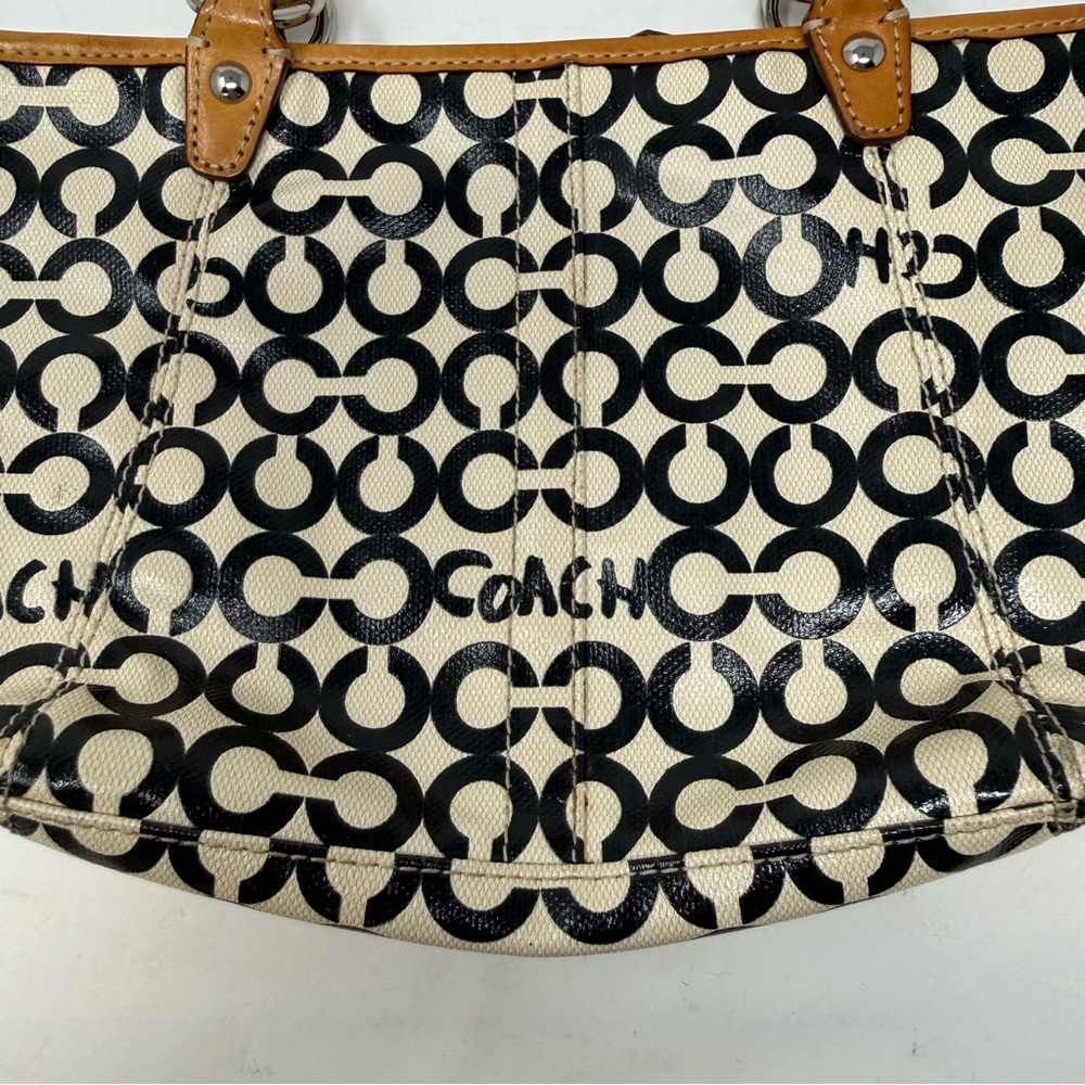 Coach Y2K Leah Opt Art Coated Canvas C Black & White Mini Bag - Picture 2 of 11
